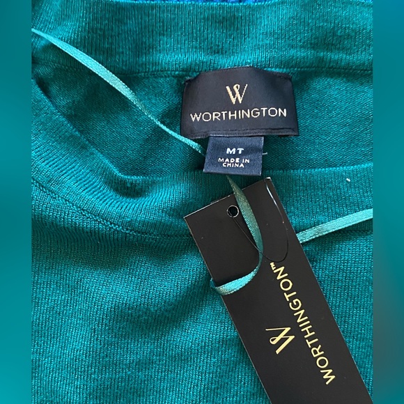 10/$25 Worthington// green bell sleeve too, size MT - Picture 2 of 4